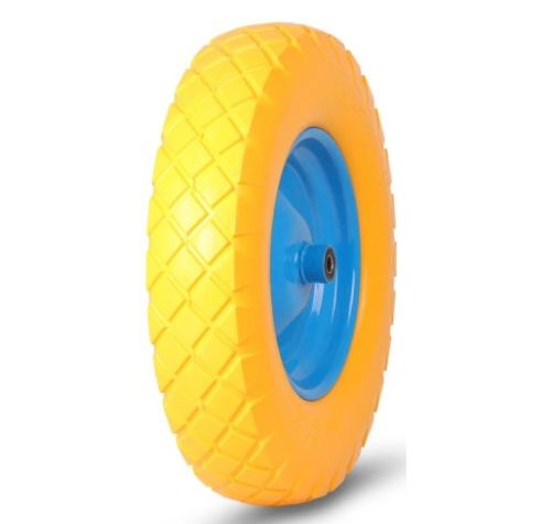 PU1602 Колесо для тачки 16"х4,00х8/12/100 желтое c красным диском (уп. 5шт.)
