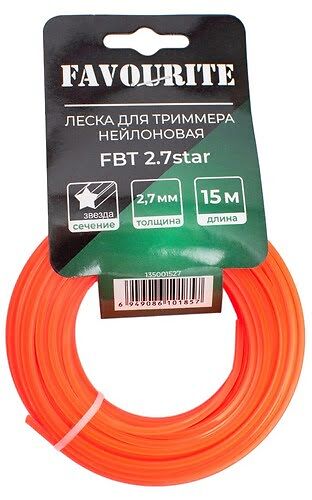 FBT 2.7star Леска для триммера 2,7мм, 15м, звезда FAVOURITE