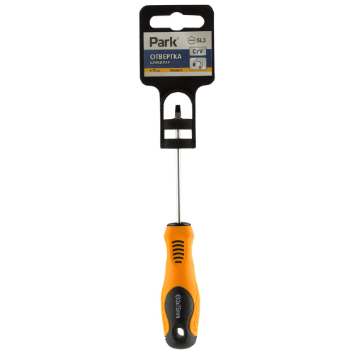 Отвертка Park Standart SL3х7,5см, двухкомпонентная рукоятка, шлицевая