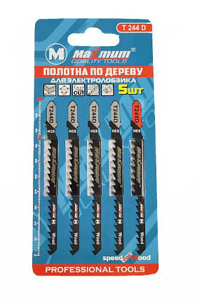 Пилки для лобзика по дереву, T244D , 5 предметов (кратно 10 шт) (2236)