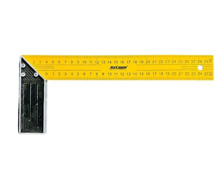 Угольник металлический 300 мм, желтый, "Maximum" (Максимум) MX 46603